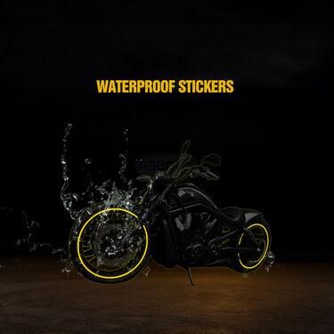 🏍️ Car Bike Tyre & Body Reflective Stickers (18 Stripes - Yellow Colour)